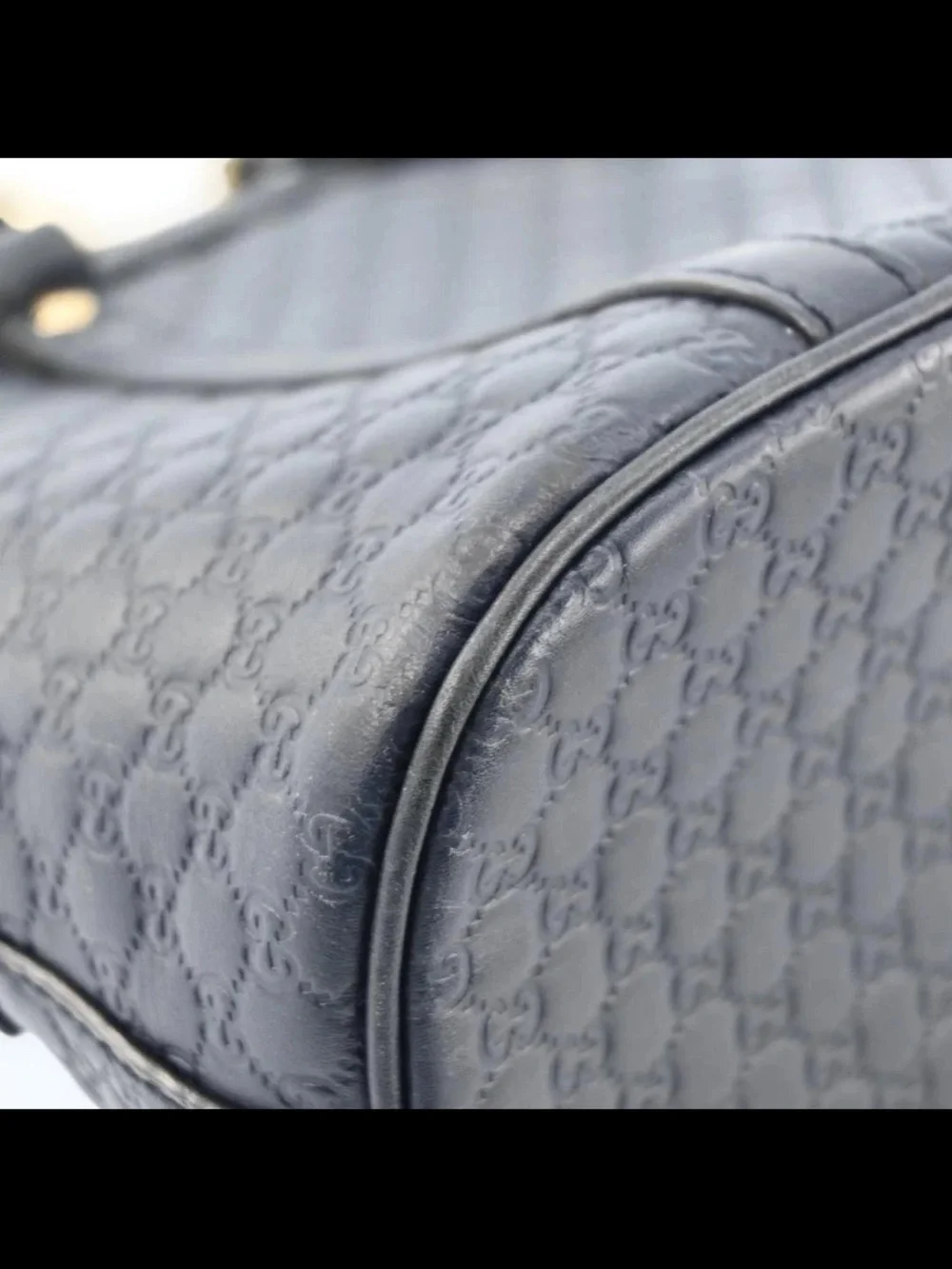 Gucci Black Leather Top-Handle Dome Bag